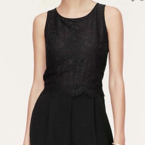 LOFT Lace Overlay Jumpsuit - Picture 2 of 8